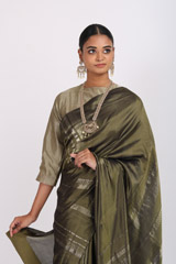 Olive Green Silk Sareeuntitled (1 of 10)